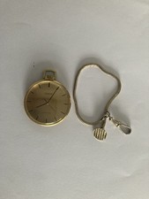 Tissot Gold Plated Open Faced Stylist Pocket Watch 17 Jewels Swiss circa 1950s