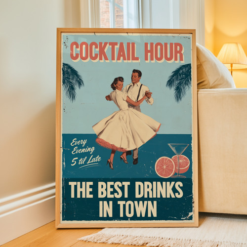 Midcentury cocktail poster - cocktail,