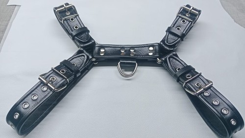 Mens black leather adjustable - black,