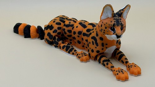 Printed serval cat wildcat - 3d,