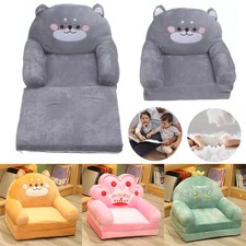 2 In 1 Foldable Kids Plush Sofa Backrest Armchair Cartoon Children Cute Sofa