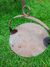 antique/vintage cast iron flat gtidfle plate ,skillet,folding handle