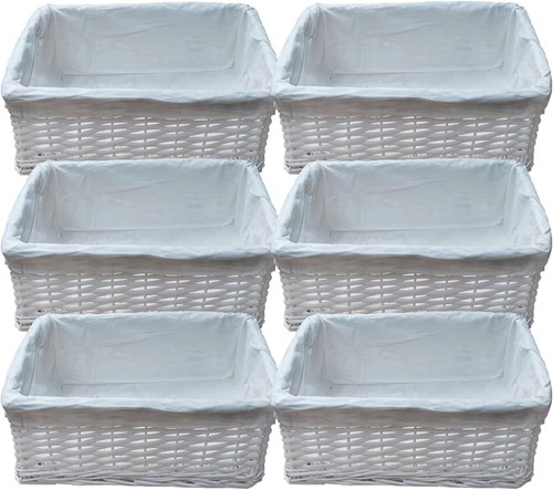 Arpan white wicker - wicker, hamper