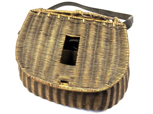 Pot bellied wicker creel - pot-bellied,
