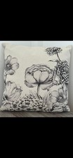 Cream and Black Floral Cushion