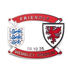 ENGLAND v WALES PIN BADGE FRIENDLY  FREE UK 48HR POST