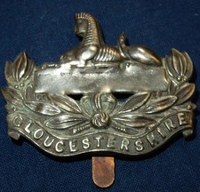GLOUCESTERSHIRE REGIMENT BRITISH MILITARY CAP BADGE SLIDER FIXING W/M GENUINE