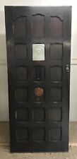 SOLID OAK FRONT DOOR ANTIQUE PERIOD OLD RECLAIMED LEAD WOOD ARTS CRAFTS CARVED