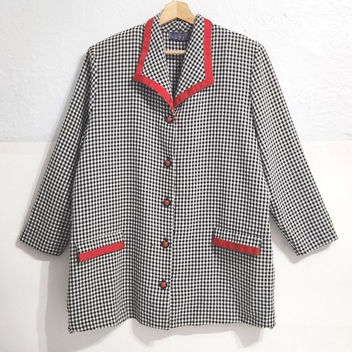 Vintage houndstood plaid long - vintage,