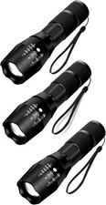 3 x LED Zoom Pocket Flashlight Camping Lamp Super Bright Police Tactical Torch