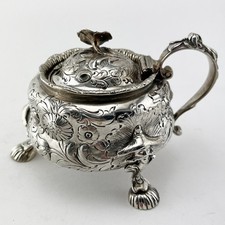Large Victorian Sterling Silver Mustard Pot 1840 London