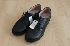 BNWOB Girls black brogue school shoes from Next, real leather, size 4 (EU 37)
