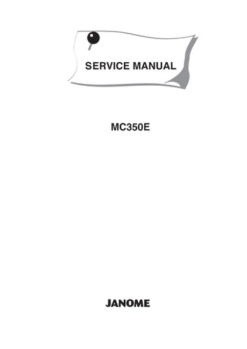 Janome mc350e service - janome, manual