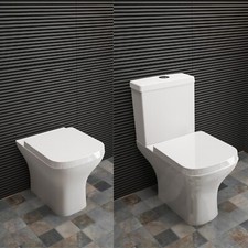 Bathroom Close Coupled & Back To Wall Toilet Square Short Projection BTW WC Pan
