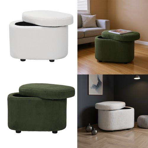 Boucle storage stool seat - boucle,