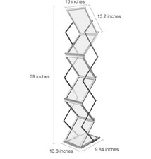 Brochure Stand. Heavy Literature Display Magazine Rack 1.5m high for 6 mag stack