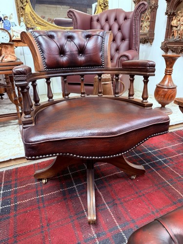 Vintage leather chesterfield - vintage,