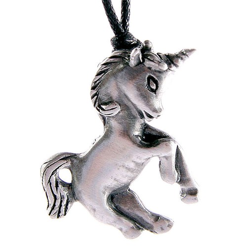 Pewter unicorn pendant - pewter,