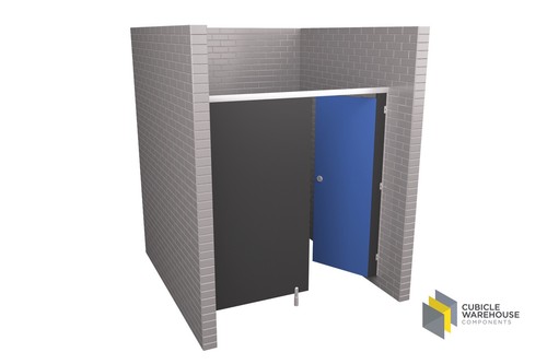 Single inline toilet cubicle - inline,