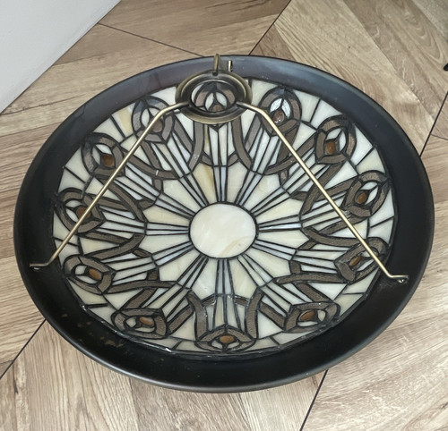 Art deco round - round, stained