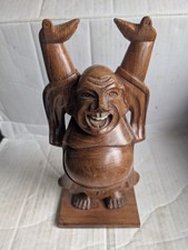 Vintage Carved Wood Buddha
