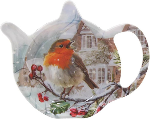 Christmas robins teabag tidy - teabag,