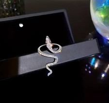 Silver Snake Ring Cubic