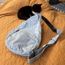 AmeriBag Healthy Back Bag Crossbody S Nylon Ice Blue RRP £65 