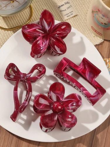 4pcs flat oval - flat, clips