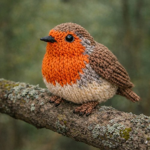 Robin bird knitting - robin, pattern