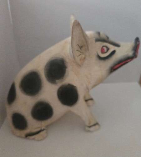 Vintage painted wooden carved - painted,