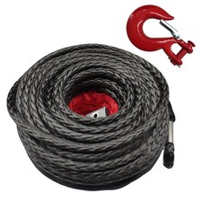 20500lbs Winch Rope For Dyneema Hook Synthetic Tow Recovery 4WD Cable 8MM x 15M