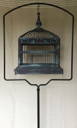 Vintage bird cage - cage, stand