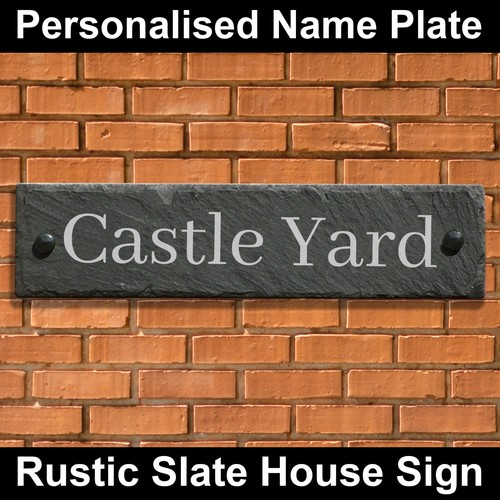 Rustic slate house - slate, sign