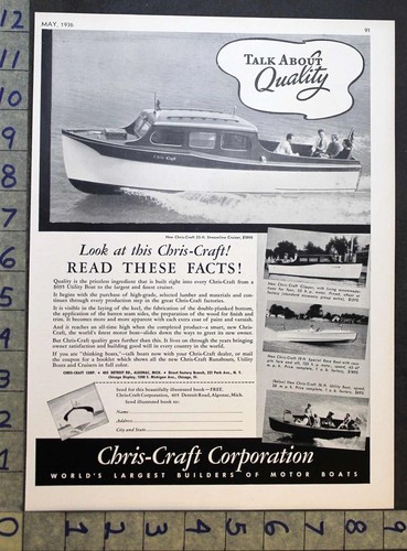 1936 chris craft motorboat - chris-craft,