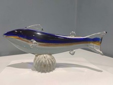 Blue Glass Fish Home Ornament