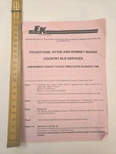 Vintage East Kent Bus Timetable Leaflet Folkestone Hythe New Romney Marsh 1980s
