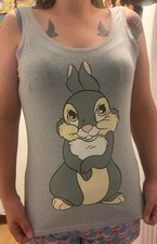 George Grey Disney Bambi Thumper Rabbit Vest Top Pj  Size 12-14