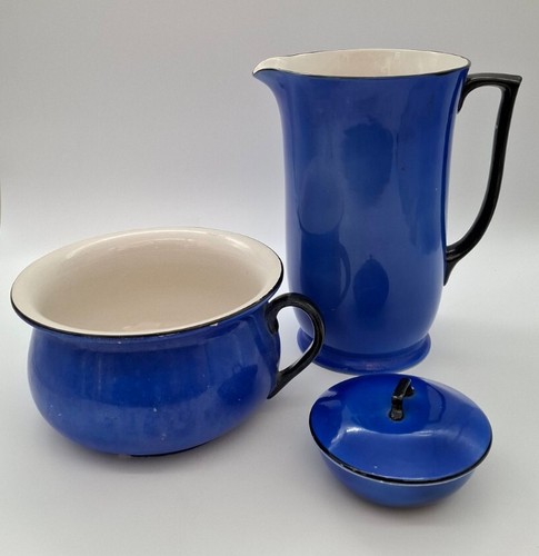 Vintage large blue pitcher - large,