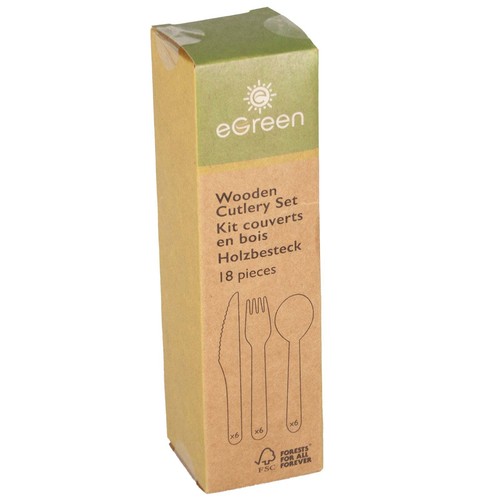 Egreen mixed wooden cutlery - mixed,
