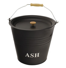Metal Ash Bucket Fireside Storage Coal Bin Scuttle with Lid Fire Log 12 Litre
