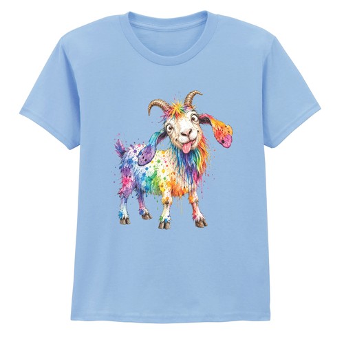 Funny rainbow goat - rainbow, kids