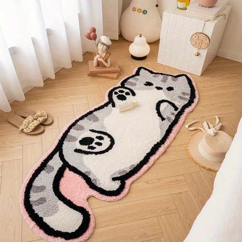 Cute cat shaggy area rug - shaggy,
