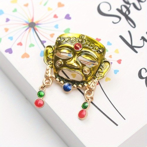 Vintage mask brooch pin - mask,