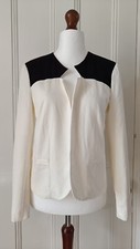 French Connection  cream/black colour-block boxy jacket - 12/Used