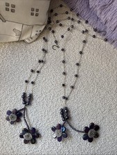 Pair Of Curtain Tie Backs Glass Flower And Bead Design