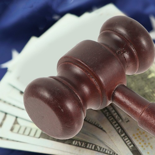 Courtroom judge gavel - gavel, wooden