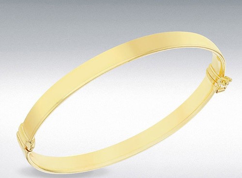 9ct gold ladies plain - 9ct, oval