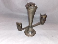 Vintage Grenadier England Zinc Silver Plate Double Candlestick & Bud Vase. 