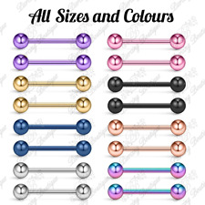 Straight Tongue Bar Surgical Steel Barbell Piercing Nipple Tragus Eyebrow